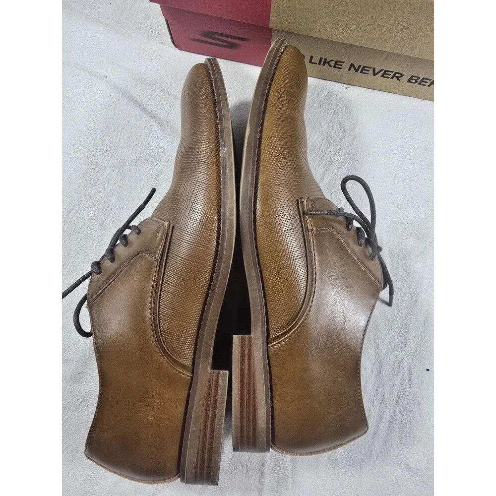 Parker & Sky Brown Leather Oxford Shoes Mens 10.5 Preppy